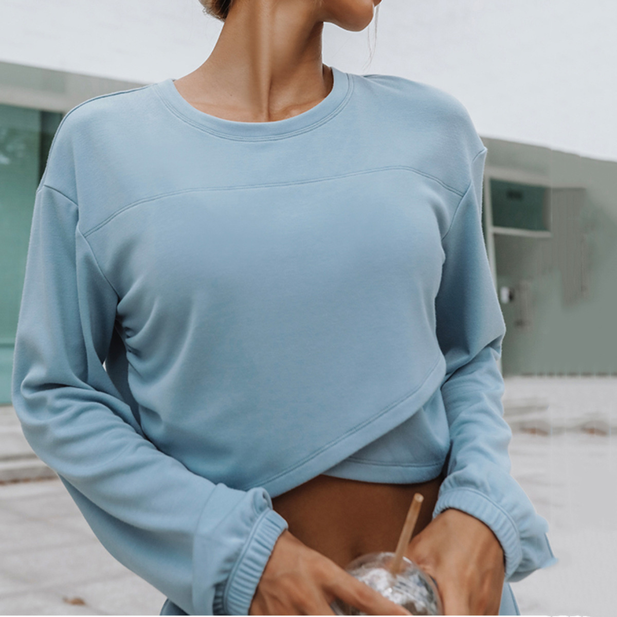 new Free shipping designer hoodie for women Sports fashion casual minimalist hooded sweatshirt set two-piece set