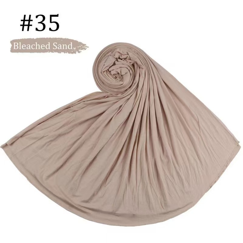 T1254 solid color modal large size jersey mercerized cotton women's headscarf jersey cover headscarf