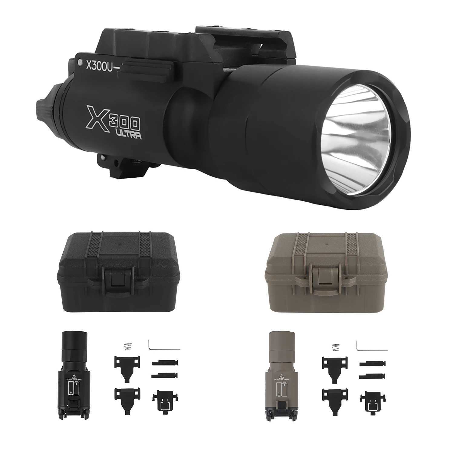 800 Lumens Flashlight SF X300U X300U-A with Right and Both Side Switches Pistol Handgun Helmet LightXJ250718