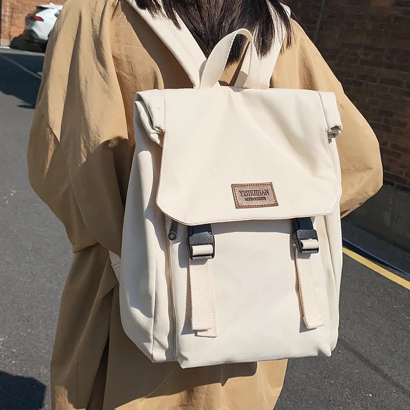 Canvas Schoolbag Female College Student Junior High School High School Student Large Capacity Backpack Backpack 250717