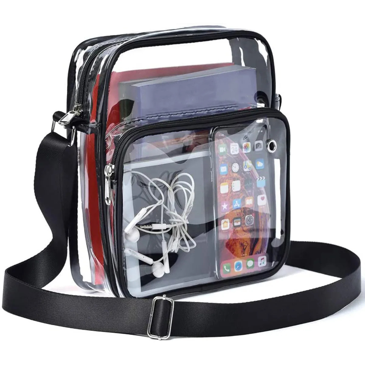 Clear Purses with Shoulder Strap Clear Messenger Bag Waterproof Clear Bag Hand-free Clear Crossbody Bag Transparent Crossbody 250714