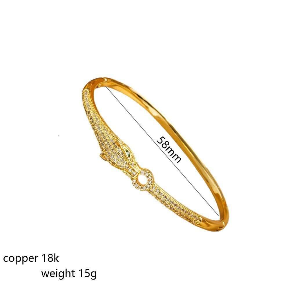 New Open Micro Inlaid Bracelet Niche Design Versatile Elegant High-end Leopard Head Jewelry