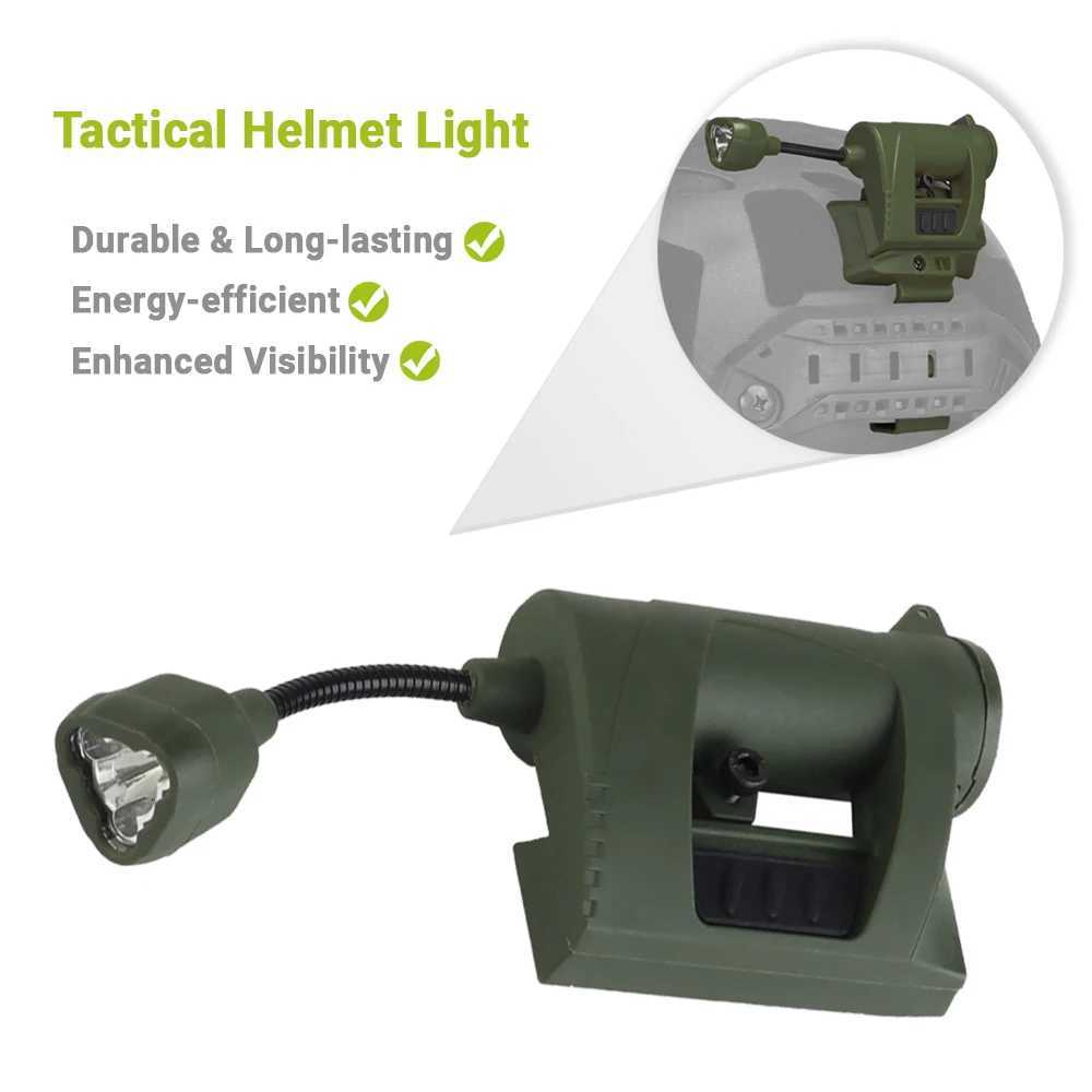 MPLS CHARGE Tactical Helmet Light 3 Mode D Flashlight Outdoor Night Light Airsoft Helmet Torch Hunting Cycling Fishing Lamp XJ250718