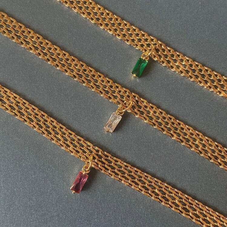 Ins Style Niche High-End Woven Mesh Light Collarbone Chain Choker Stainless Steel Necklace