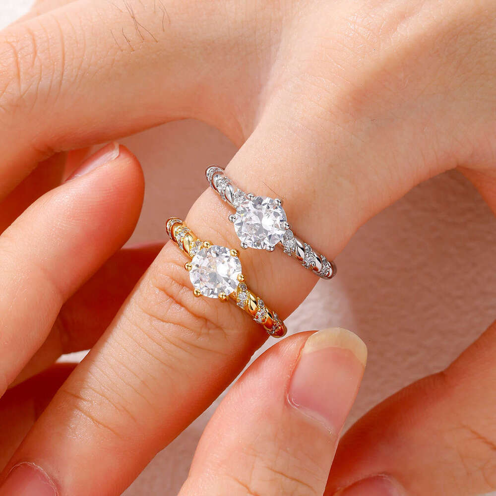 Vintage Brushed Zircon Open Ring for Women, Minimalist Stackable Ring, Niche High-End Luxury Couple Rings, Multiple Styles