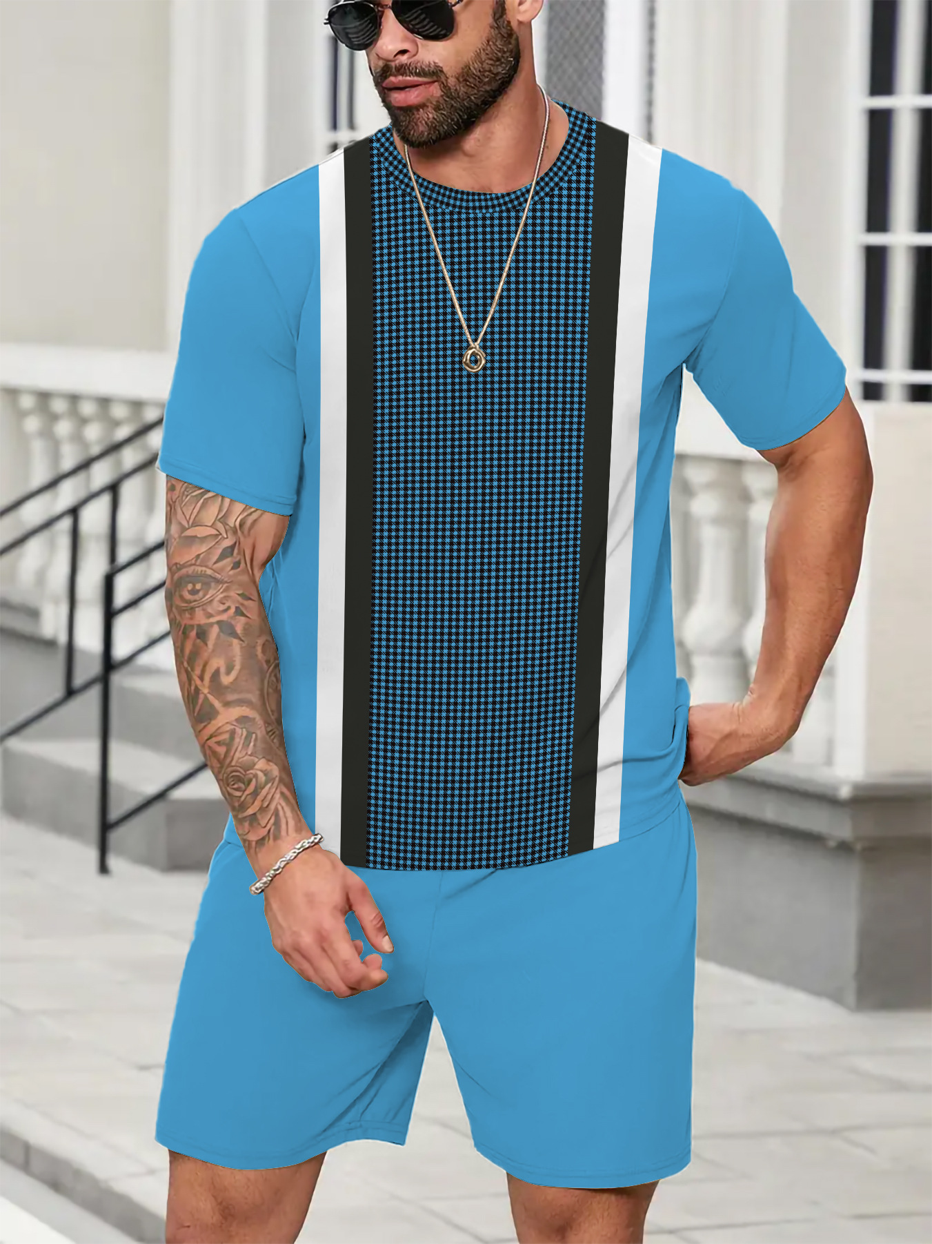 Mens Fashion Print Sets Short Sleeve Shirt+Shorts 2Pcs Suit Loose 2025 Summer Casual Beachwear Male Vacation Hawaiian Outfits