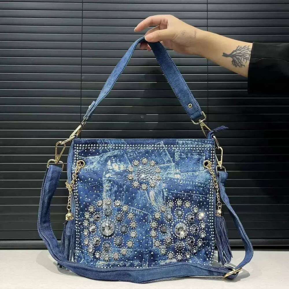 Designer Bag Women's Fashion Gradient Elegant Shoulder Bag Large Capacity Dia Denim Handbag