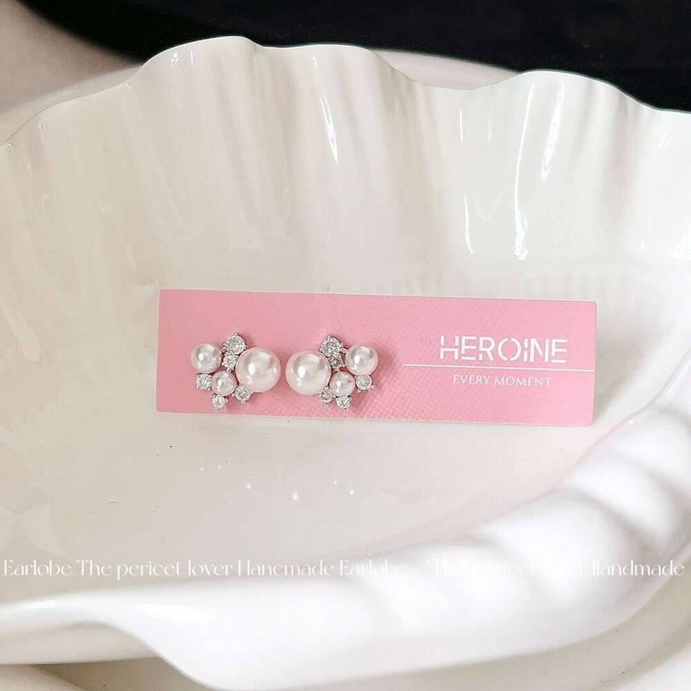 Manta Rose Pearl Zircon Set Versatile Light Elegant Unique High-end Feel Earrings for Women
