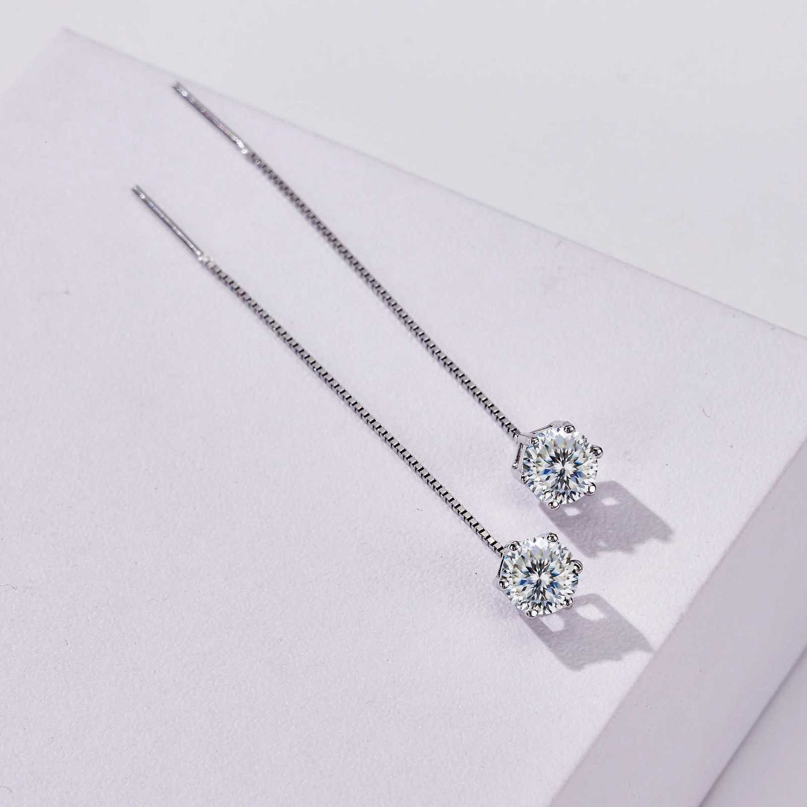 5-6.5mm Moissanite Women Drop Earrings for Charm Lady Solitaire Genuine 925 Sterling Silver Female Dating Party Earring Gift XJ250718