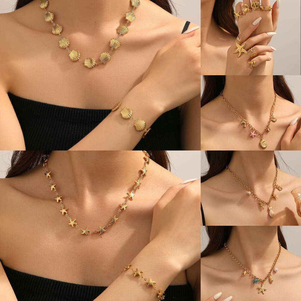 Dongguan Titanium Steel Vacation Style Shell Ocean Accessories Pendant Necklace for Women High-end Jewelry