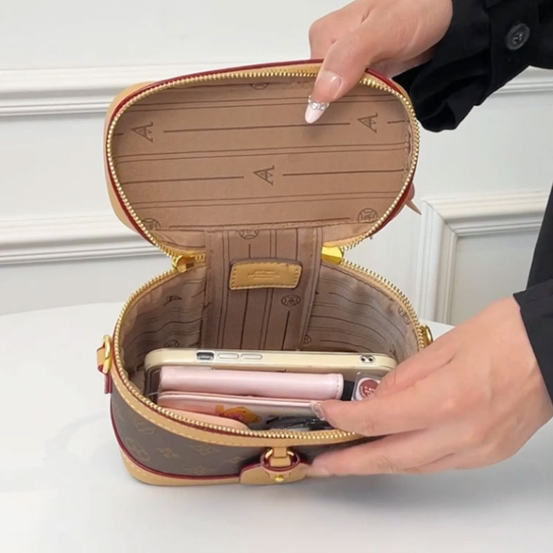 Designer Luxury Vintage Small Box Bag Women's High Handbag Crossbody Zipper Closure Top Fashion