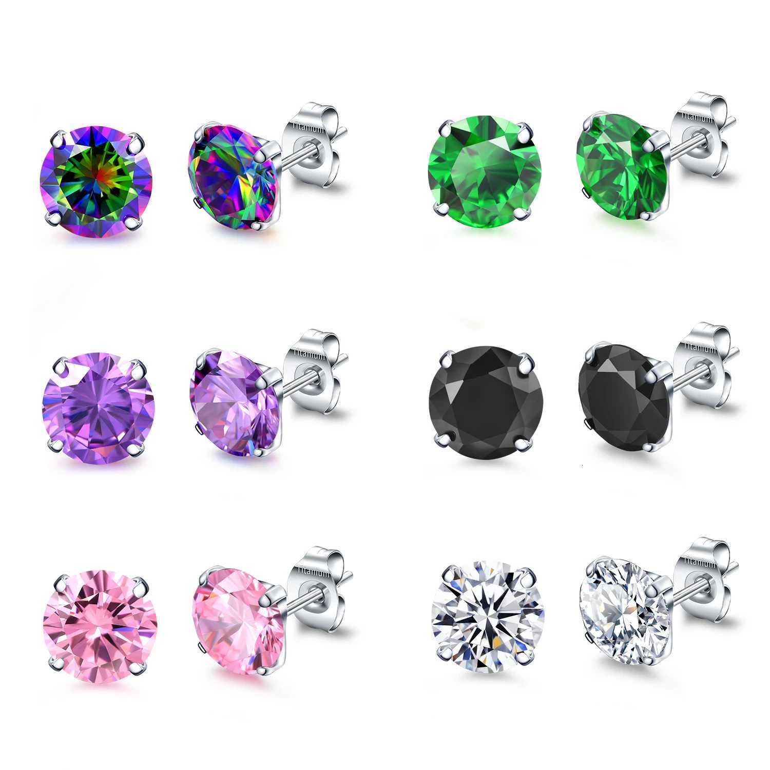 23 Titanium Hypoallergenic Cubic Zirconia Tiny Stud Earrings Nickel Free for Sensitive Ears Women Teen GirlsXJ250718
