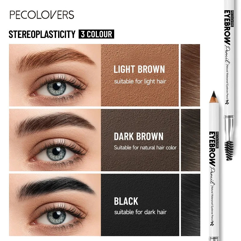 Black Double-ended Eyebrow Pencil Is Naturally Waterproof Sweat-proof and Smudge-proof Suitable for All Skin Colors 250712