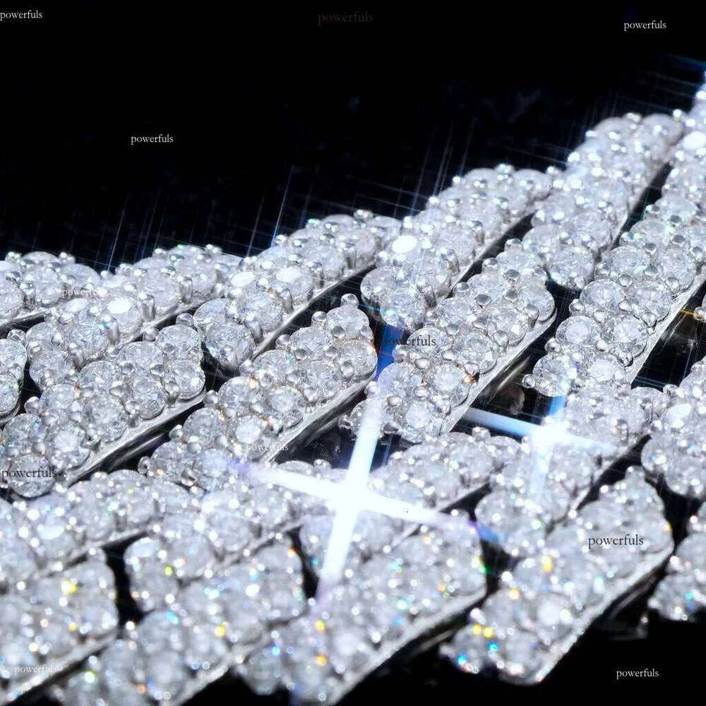 S VVS Moissanite 10MM Prong Cuban Link Chain Sterling Sier Pass Test Lab Dia Necklace Valentines Day Gift For Him