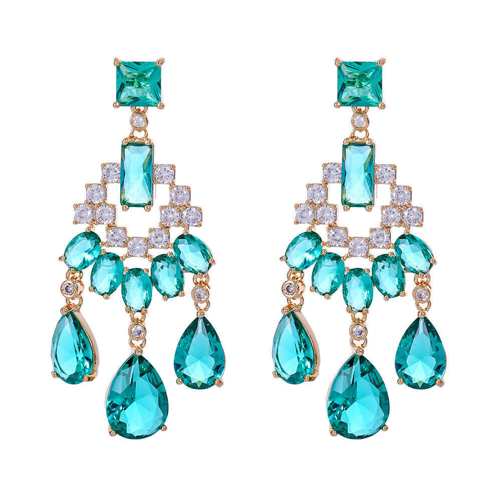 New style New Women's Tassel High-End Niche Colorful Zircon Texture Elegant Jewelry S Sier Needle Earrings