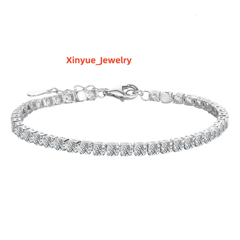 Toderi Jewelry Wholesale 925 Silver Moissanite Tennis Bracelet With Fashion 18K White Gold Adjustable Tennis Bracelets for Women