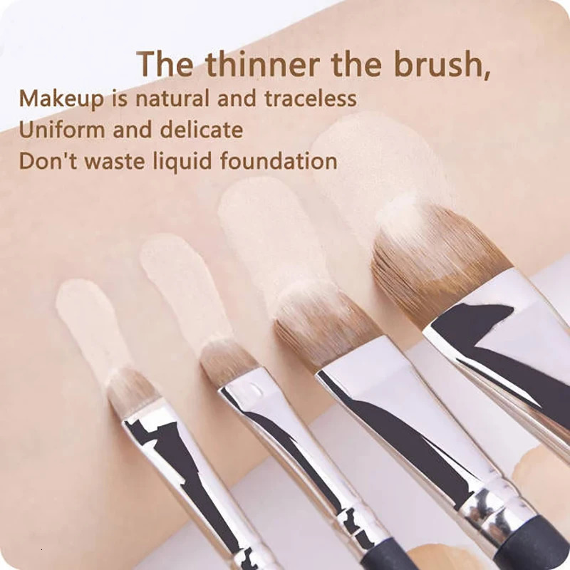 Flat Round Ultrathin Foundation Concealer Makeup Brush Professional Contour Liquid Cream Tool 4 Types Sizes 250716