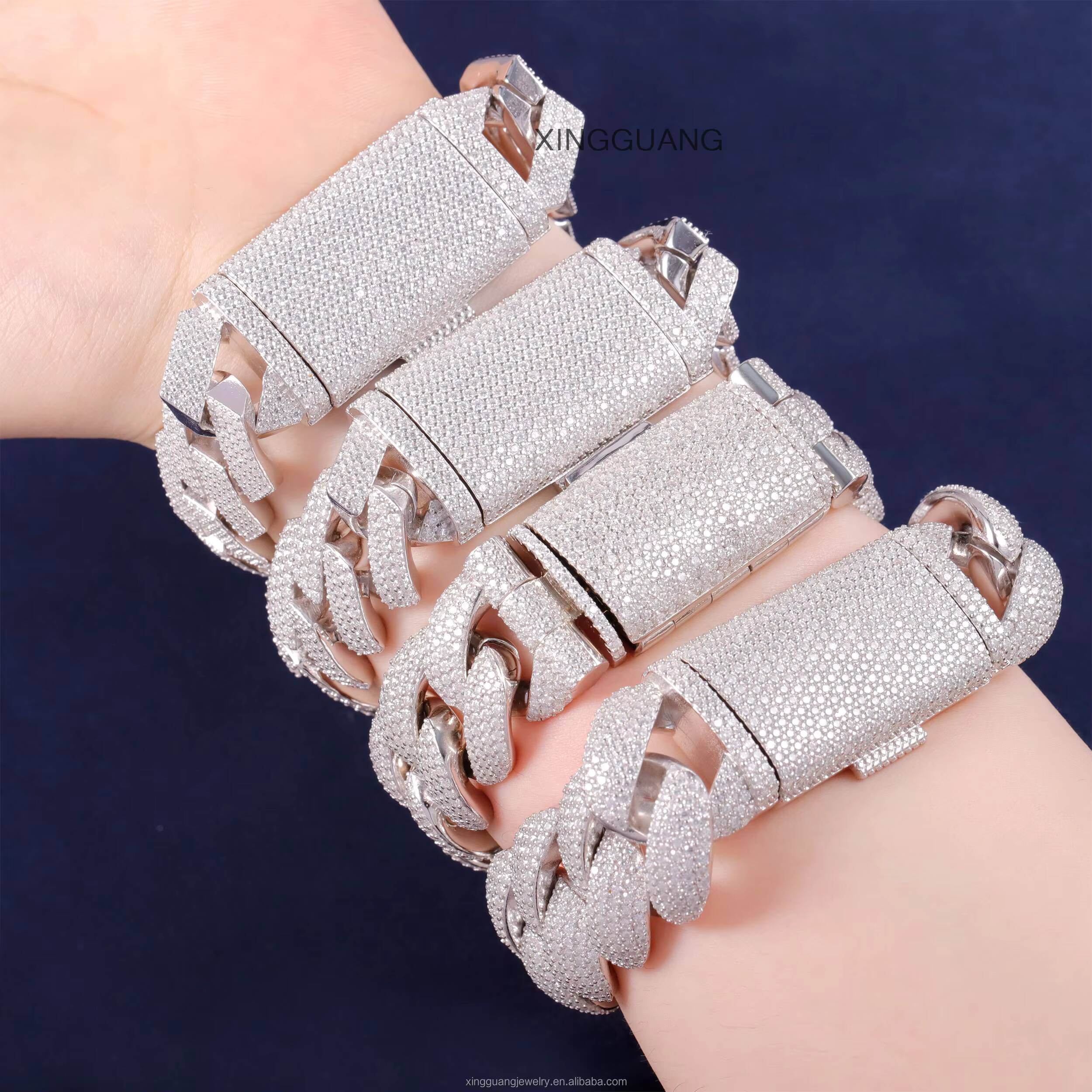 Wholesale 6MM 9MM 13MM 20MM 22MM Moissanite Cuban Link Chain Necklace Men Hip Hop Iced Out Vvs Diamond 925 Silver Cuban Bracelet