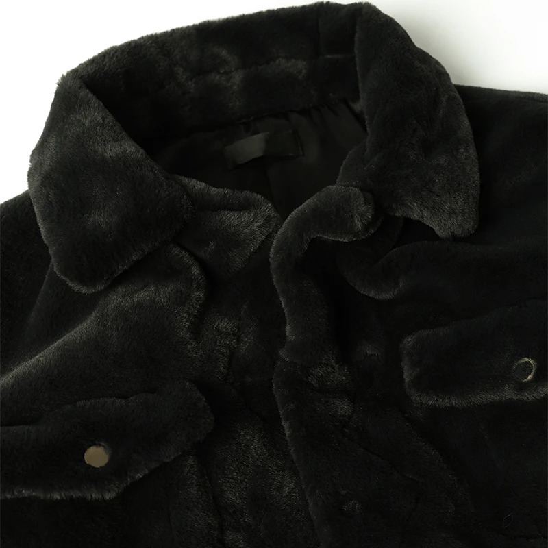 Mauroicardi Winter White Short Soft Warm Faux Fur Coat Long Sleeve Plus Size er Men Streetwear Clothing Fluffy Jacket 250715