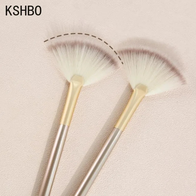HSHBO 5pcs Fan Brushes Facial Brushes Soft Makeup Brush Cosmetic Applicator Tools Wooden Handle and Soft Fiber for Peel Mask 250716