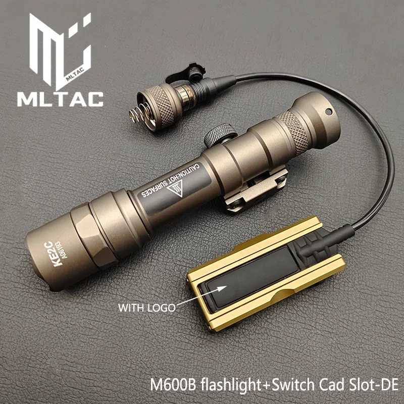 Tactical SF M300B M600B Flashlight Airsoft Scout Light With Switch Protect Card Slot Red Pure Switch For MLOK 20MM Rail XJ250718