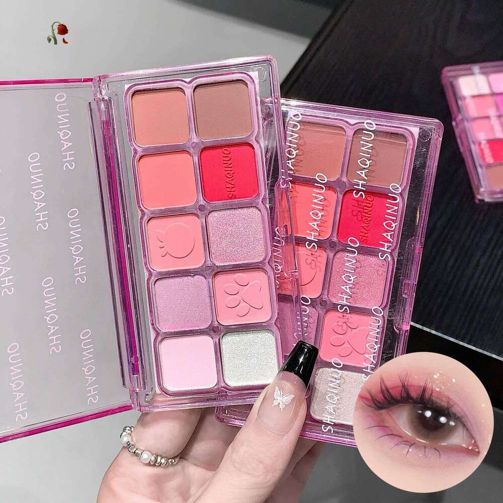 10-Color Eyeshadow Shimmer Matte Low Saturation Orange Brown Milk Tea Color Shadow Makeup Palette Korean Eye Pigment X250719