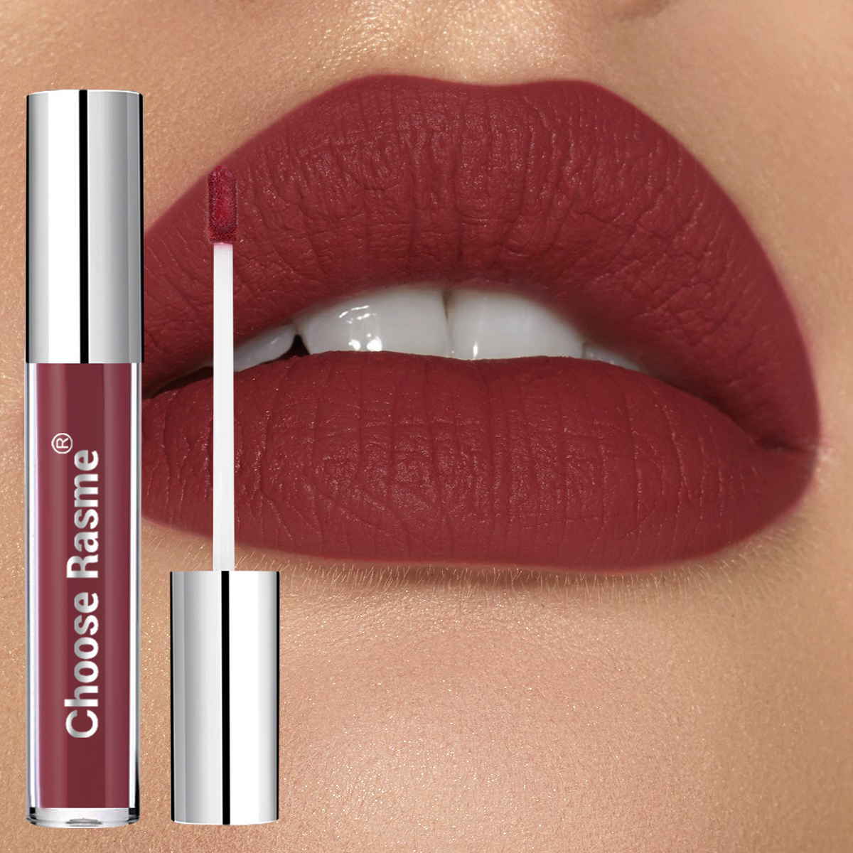 Choose Rasme Velvet Nude Liquid Lipstick - Quick-Dry Transfer-Proof Matte Lip Stain, Non-Sticking Long Lasting Lip Gloss with Natural Soft Finish