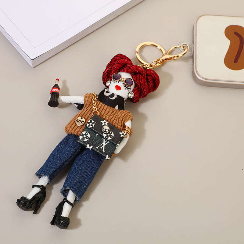 Fashionable Doll Pendant Cartoon Cute Girl Car Bag Keychain Accessories