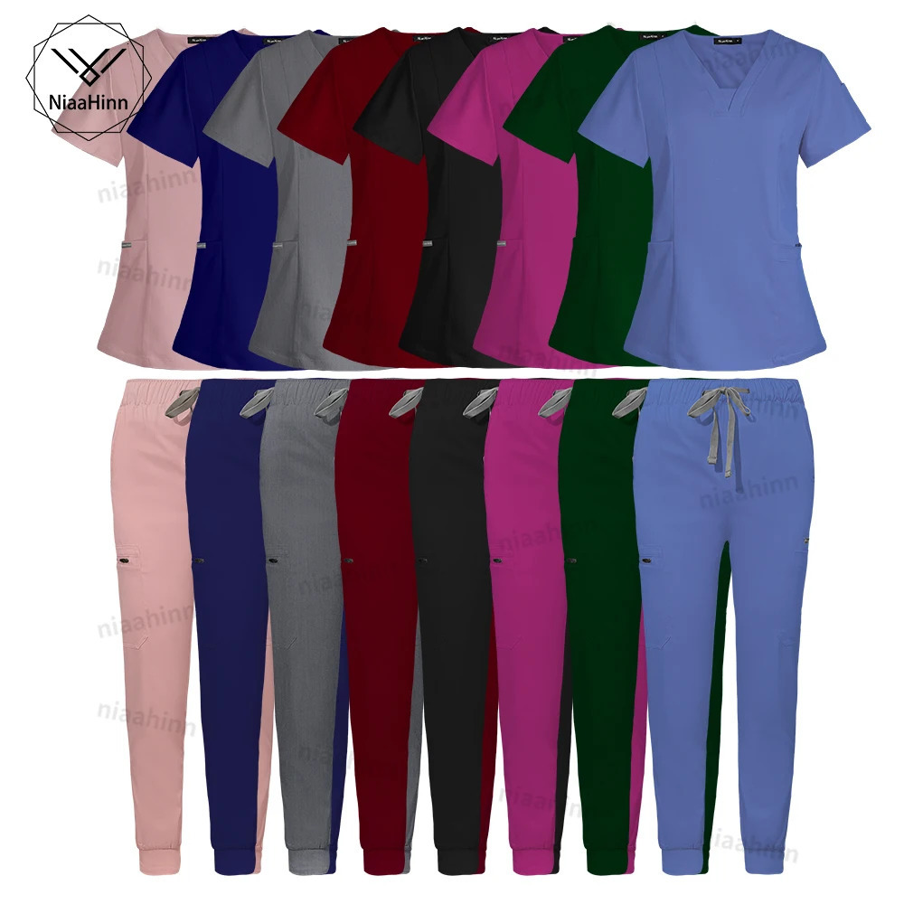 Niaahinn Scrub Hospital Uniform Top Pants Nurse Uniform High Fashion Uniforms Nursing Scrubs Set Sell Gowns 250715