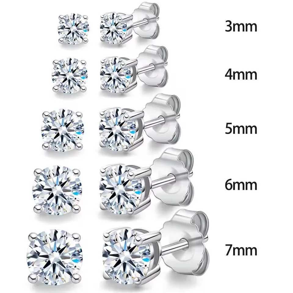 0.1-3CT Real Test Passed Moissanite Diamond Stud Earrings for Women S925 Silver Platinum Plated Bride Wedding GRA Fine Jewelry XJ250718