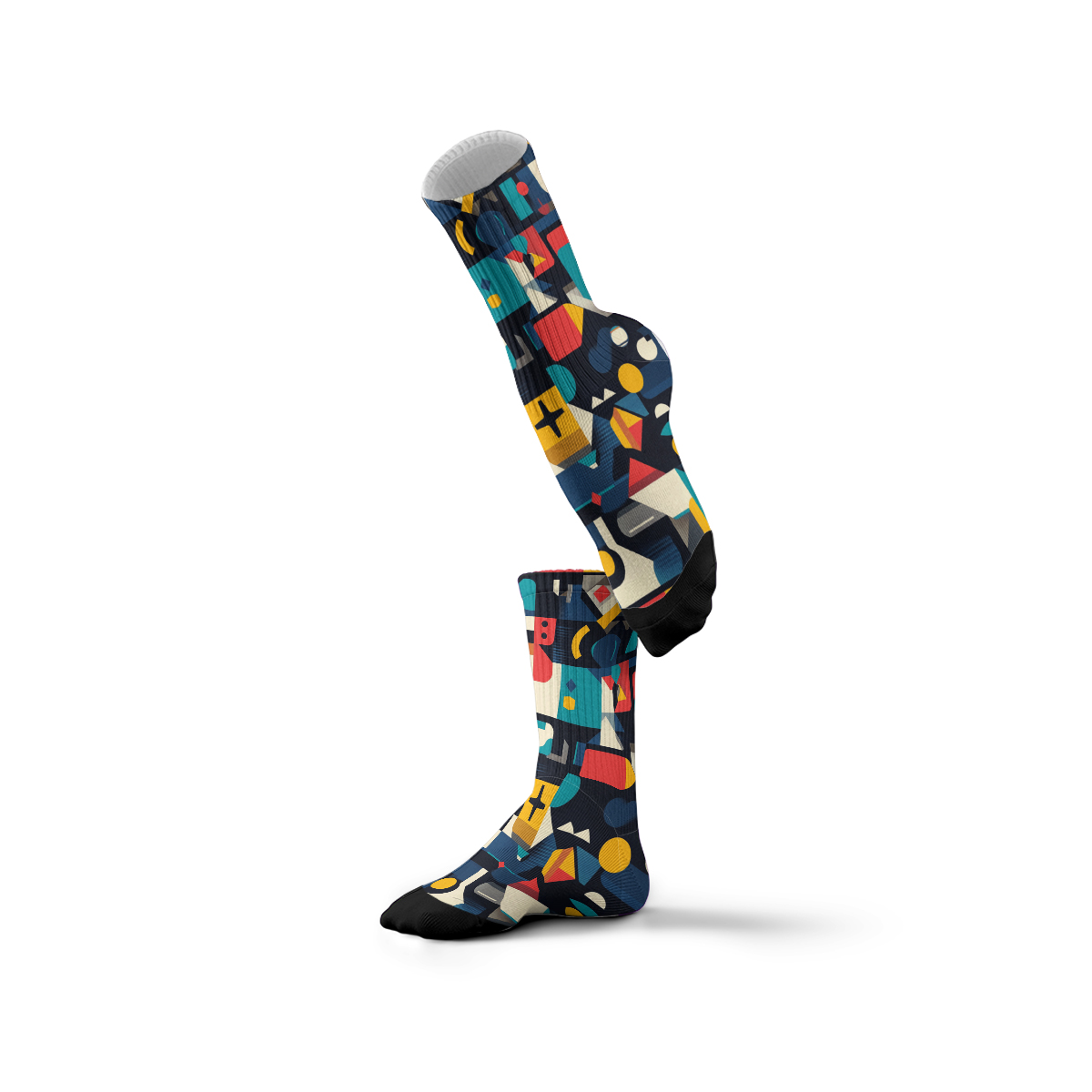 Unisex Tube Socks with Geometric Art Design for a Stylish Look C061