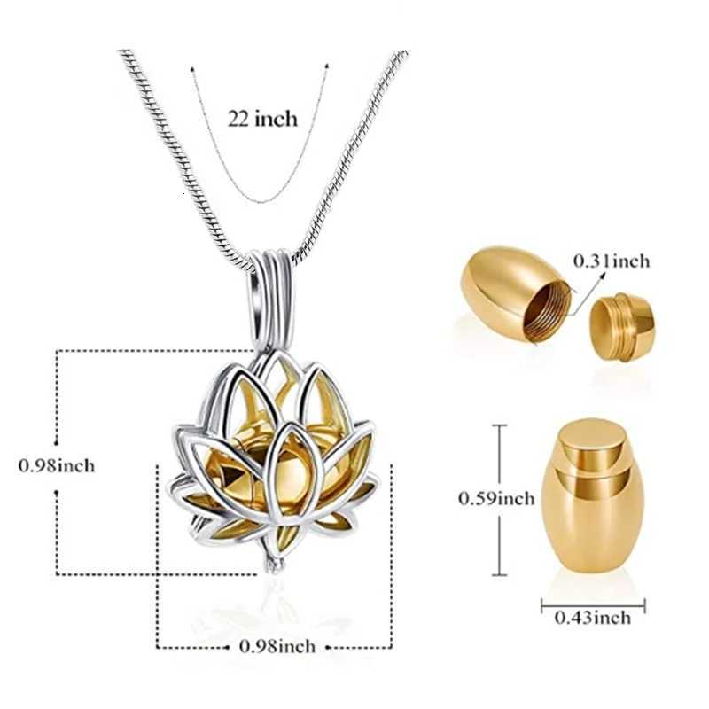 New Design Gift Necklace Lotus Hold Mini Urn Stainless Steel Creation Jewelry Pendant Necklace for Ashes W250718