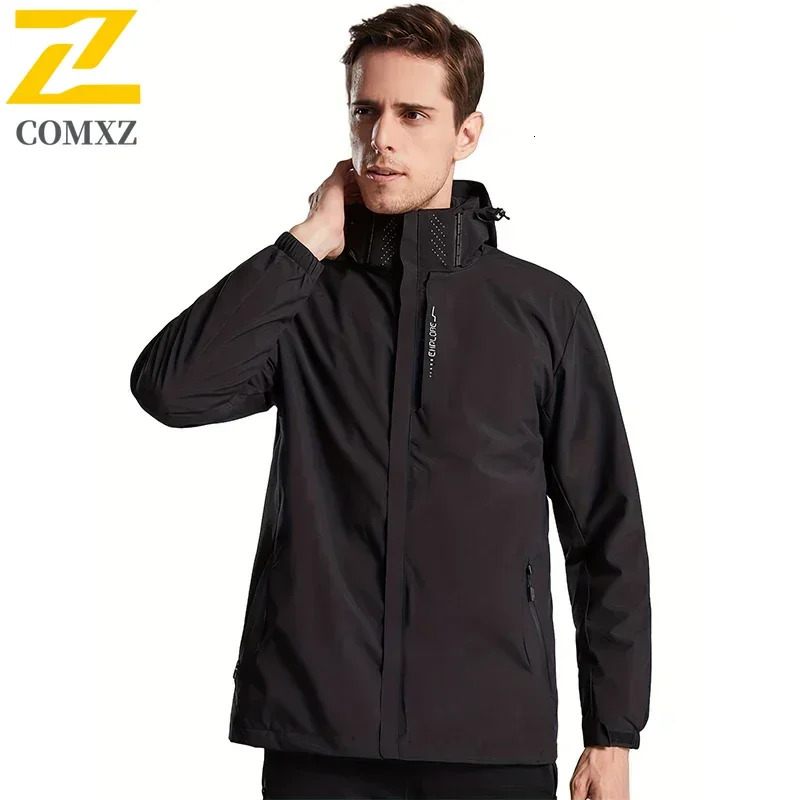 Spring Autumn Men Casual Jacket Men Outdoor Windproof Waterproof Athletes Jacket Coat Detachable Hat Jackets Male M-5XL 250717