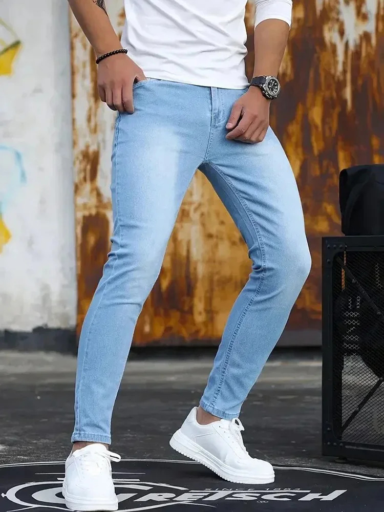 2025 Mens Slim Fit Classic Skinny Jeans Casual Street Style Comfortable Male Pencil Denim 250708