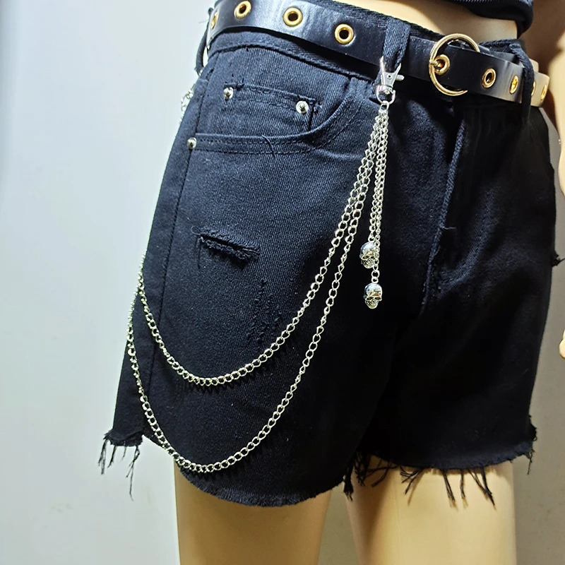 Punk Steet Keychains Chain Women Men Moon Star Rivets Skull Accessories Choice Rock Goth Pants Waist Belt Chain On Jeans Jewerly 250715