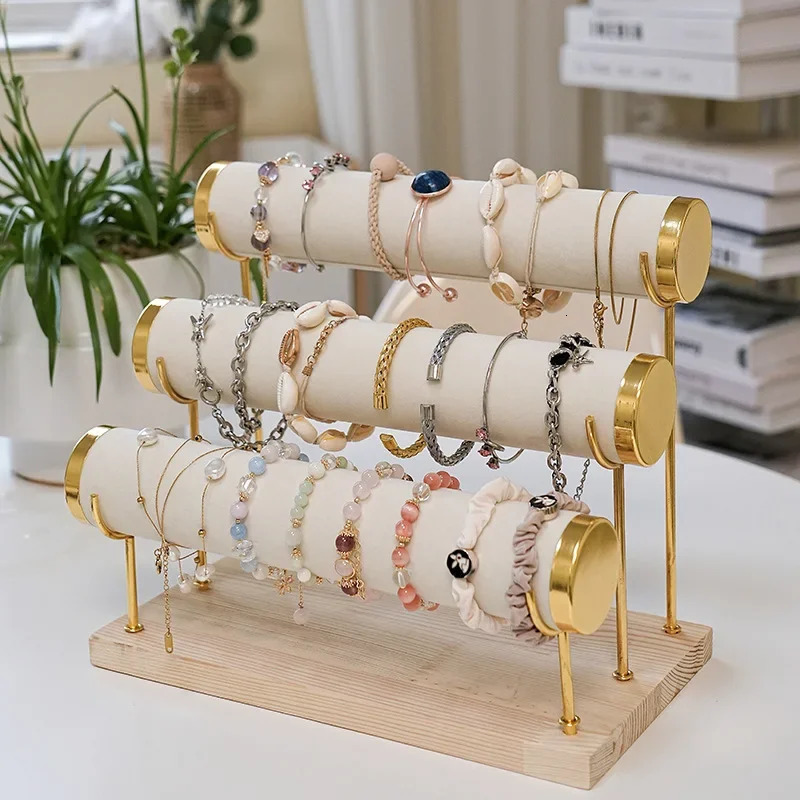 Detachable Bracelet Holder Jewelry Storage Stand with Wooden Tray Jewelry Holder for Jewelry Display 250717