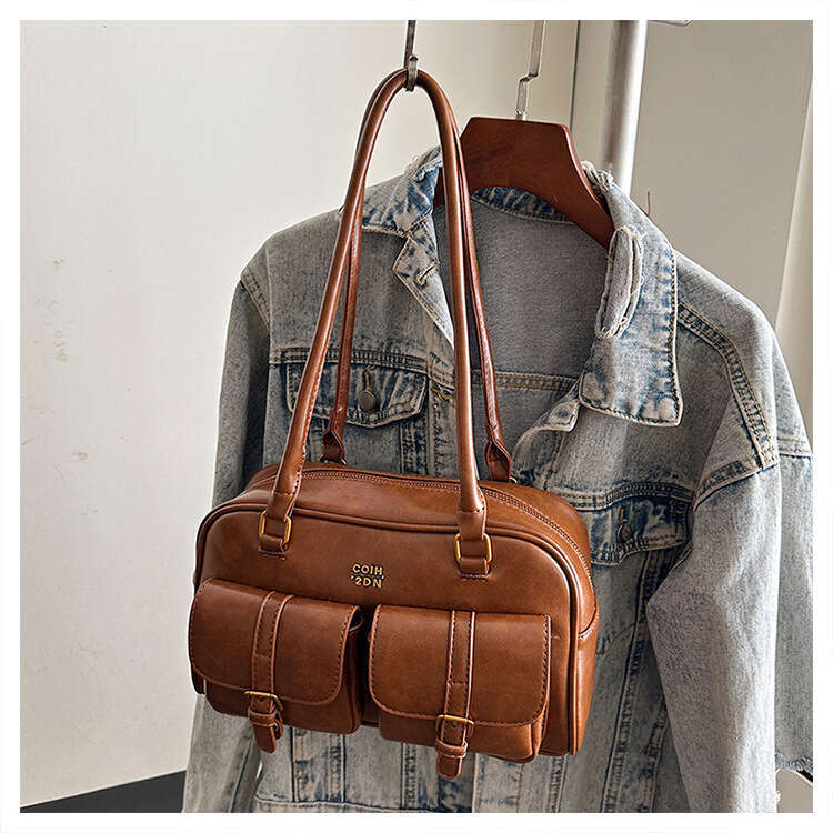 Underarm Texture Boston Pillow Casual Commuting Versatile Large Capacity Bag