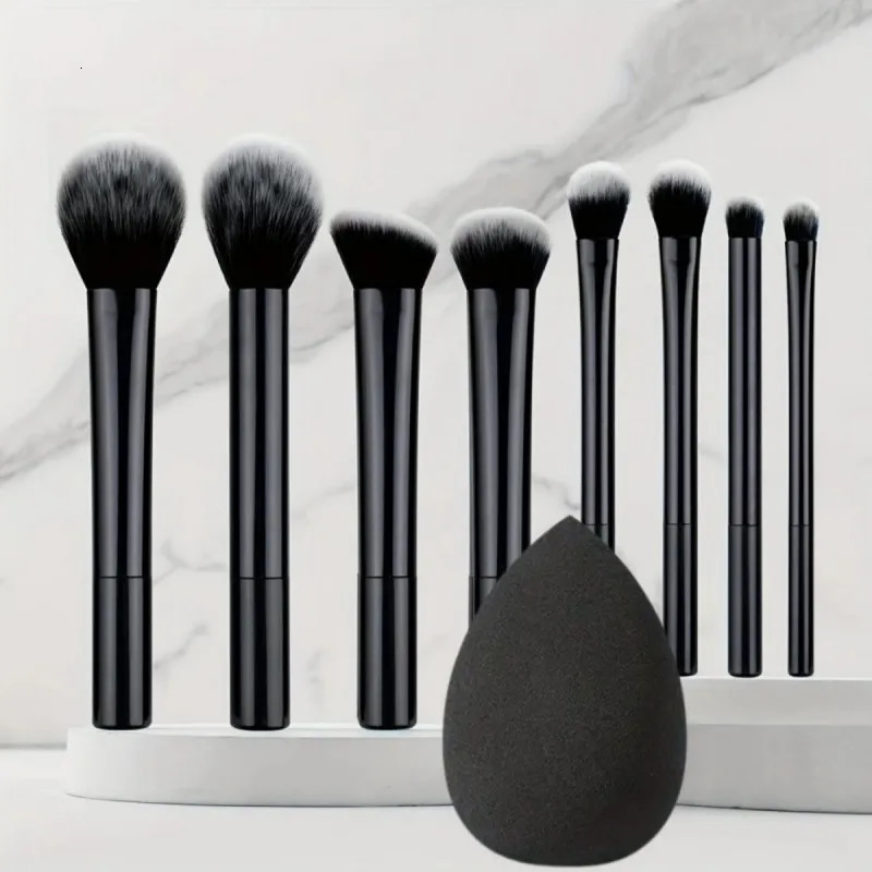 9pcs Multifunctional Black Makeup Brush Set With 1pc Beauty EggSoft Bristles for All Skin Types AlcoholFree Cosmetic Brushes 250716