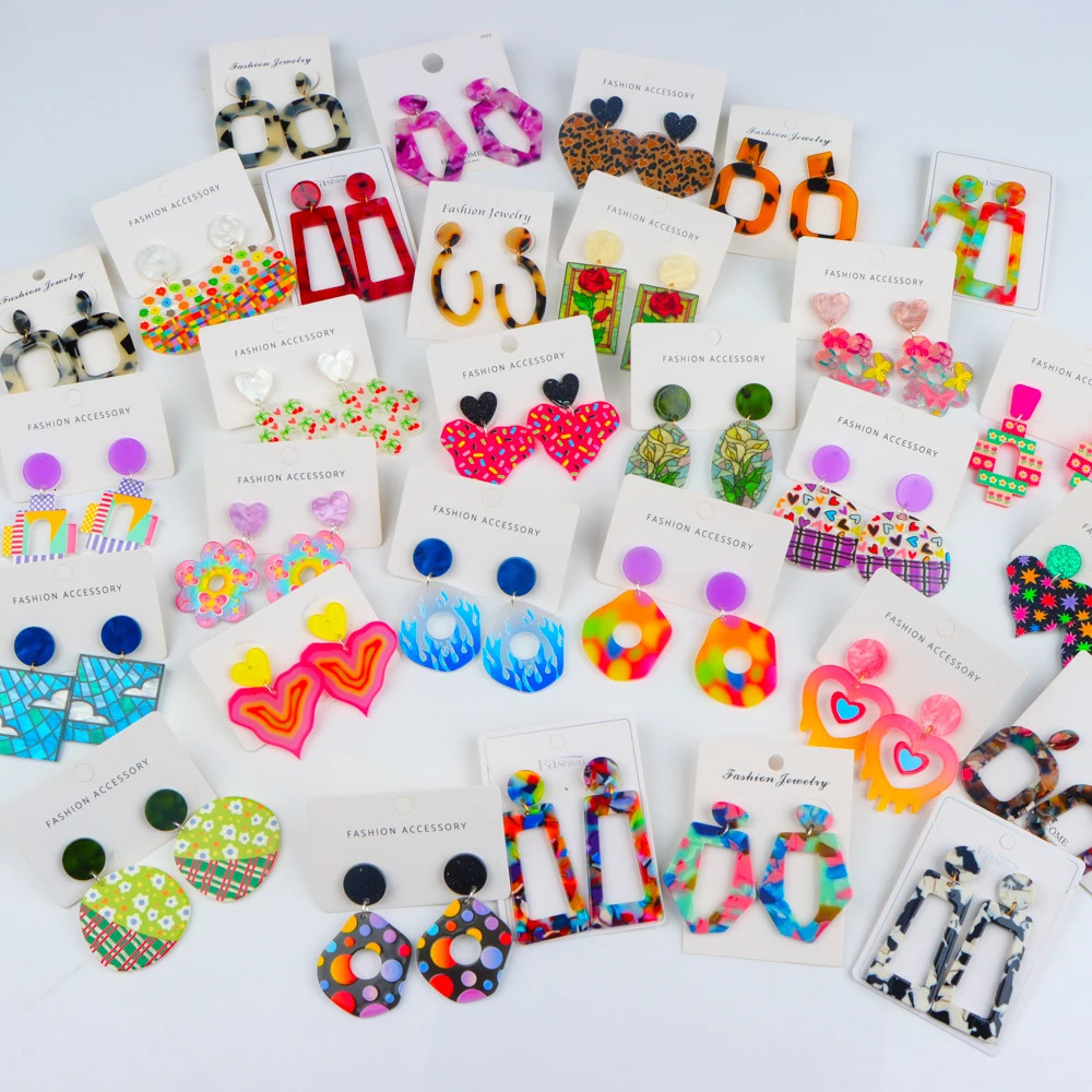 10Pairs/Lot Elegant Simple Stainless Steel Women Earrings Geometric Heart Mixed Style Jewelry Gift Giving Wedding Travel 250716