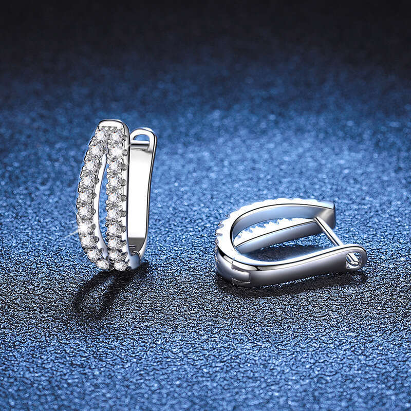 Weizi Full Dia Pure Sier for Women Fashion Cross Moissanite Earrings 112