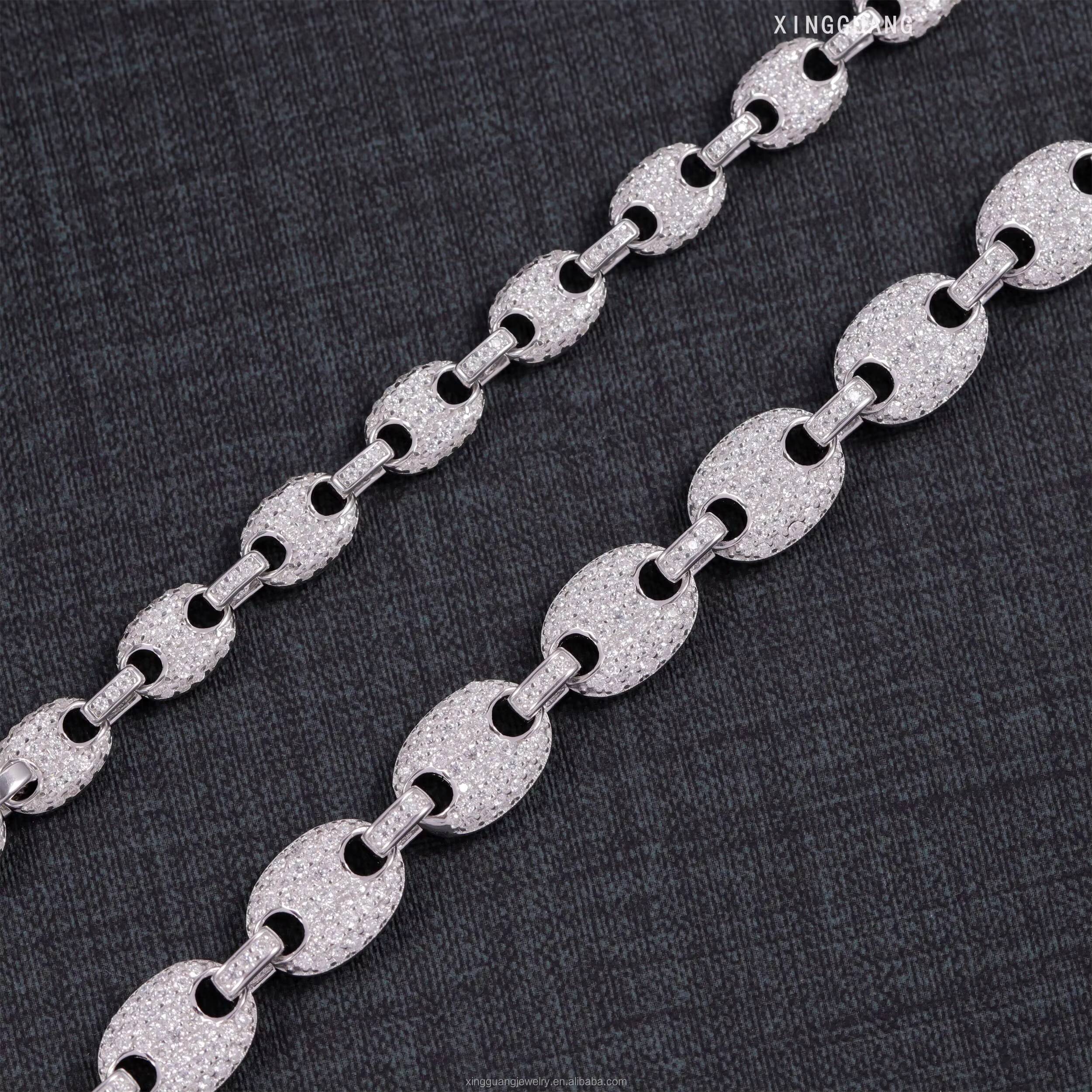 Ready to Ship Hip Hop Bracelets 6mm 8mm Width S925 Silver With Ice Out Moissanite GRA Certificate Fashion Jewelry Bracelets