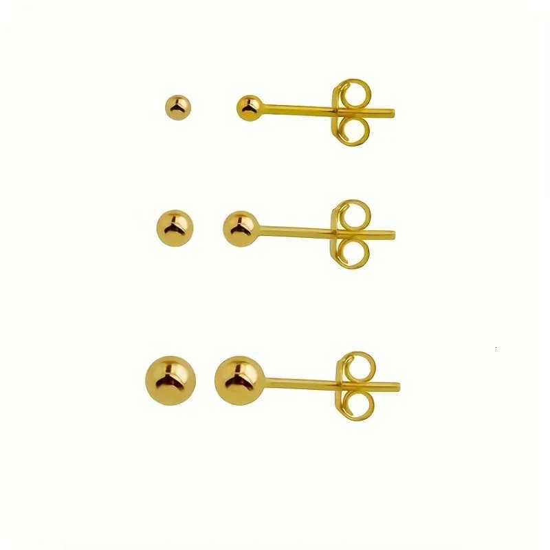 3 Pairs Fashion Style Stainless Steel Round Ball Stud Earrings For Women Men Classic Style Daily Earring Wear Jewelry Gifts XJ250718