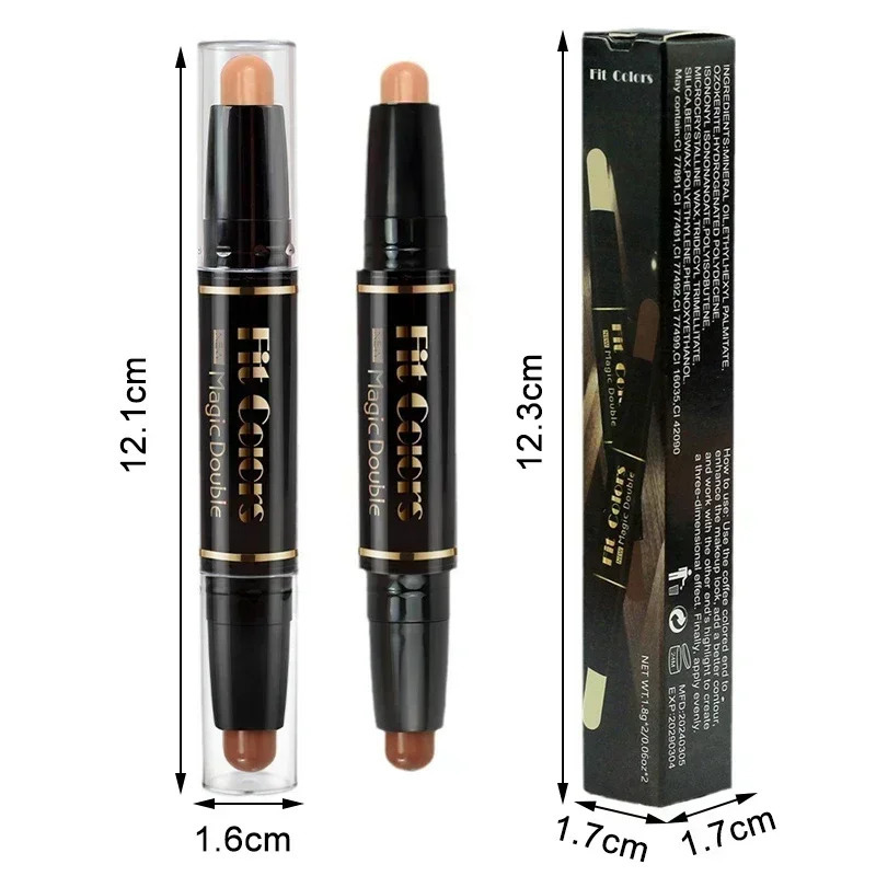 Double-ended Dual-purpose High-light Trimming Stick Three-dimensional Contour Nose Shadow Facial Shape Pencil Face Makeup Stick 250717