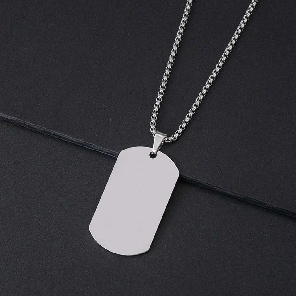 22*39mm Tag Necklace For Men Military Army Nameplate Blank Pendant Mirror Polished Stainless Steel Jewelry Accessories 10Pcs W250718
