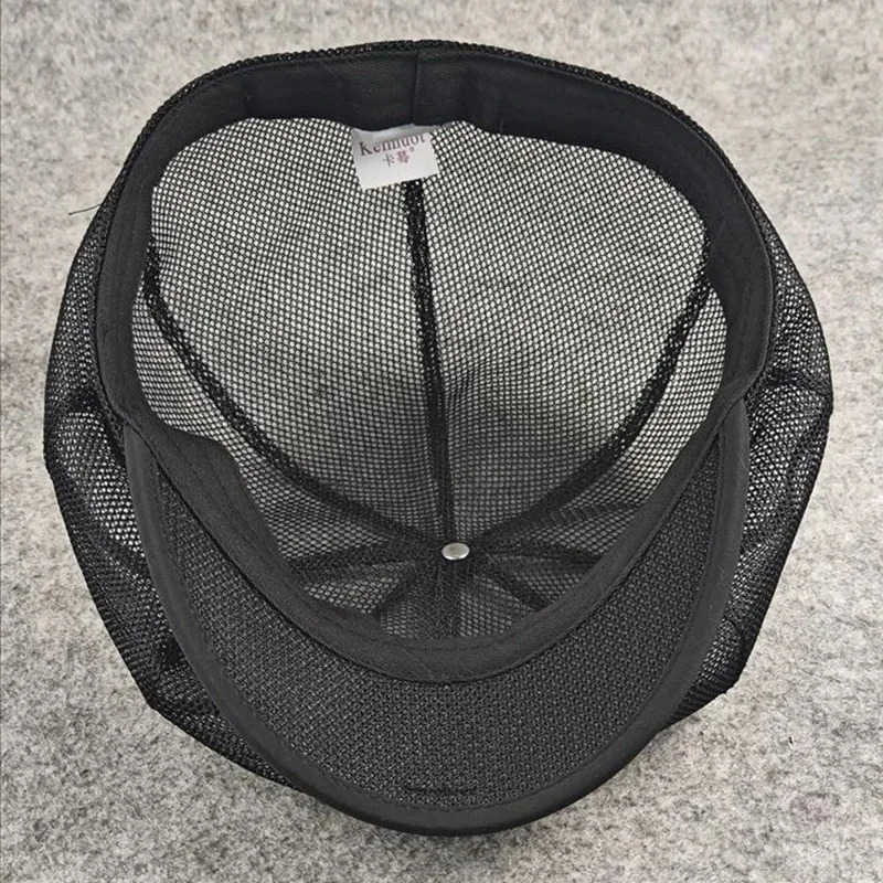 2024 Spring Summer Cool Mesh Beret Octagonal Hat Women Dad Ivy Cap Man Big Size sboy Caps M L XL 250712