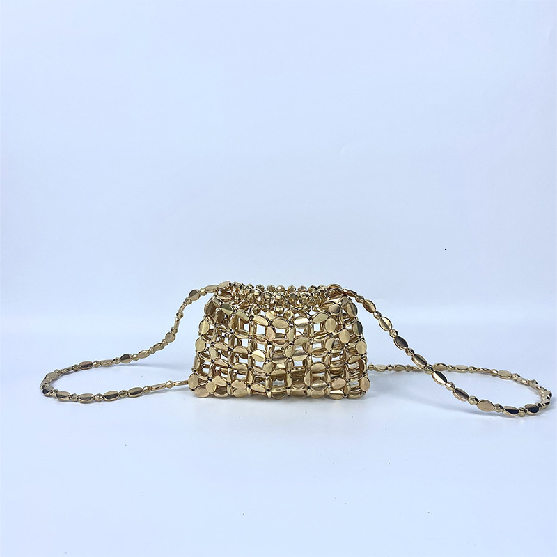 2025 Summer new women's shoulder crossbody bag new shiny retro sequin bag hand woven bead handbag new designer bag new designer luxury bag