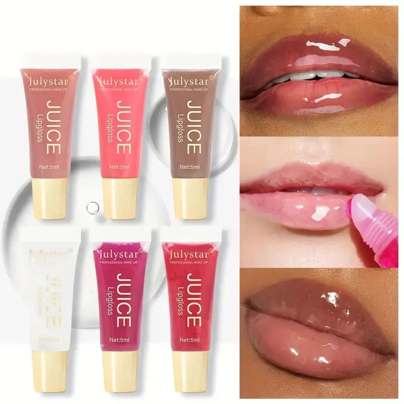 Watery Crystal Clear jelly Lip Oil Lip Balm Moisturizing And smoothingLip Lines Jelly Pout Lip Gloss Glass Lip Fruit Scent 250717