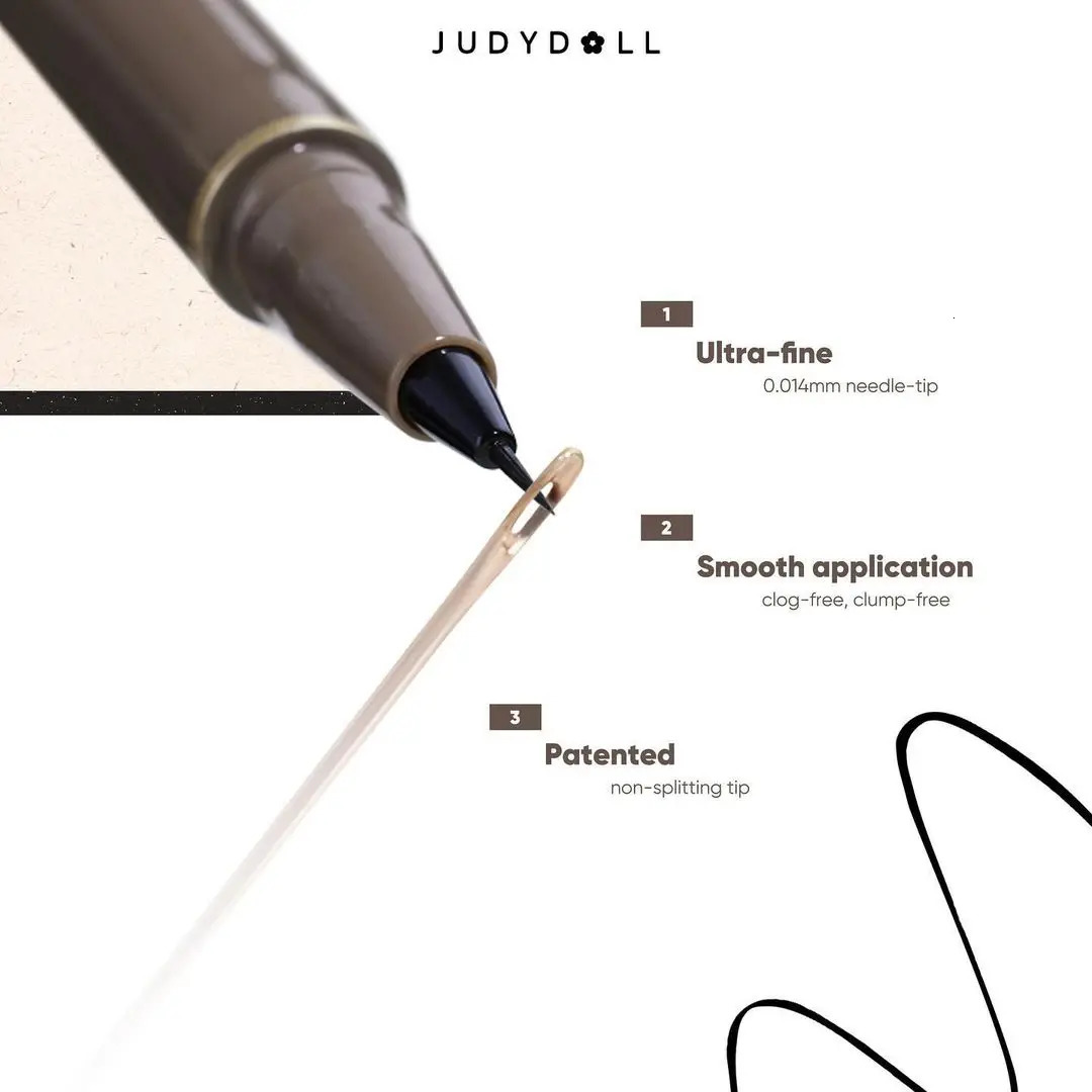 Judydoll Precision Liquid Eyeliner Pen Ultra-Fine Tip Waterproof Smudge-Proof 24-Hour Long-Lasting Perfect for Lash Line 250716