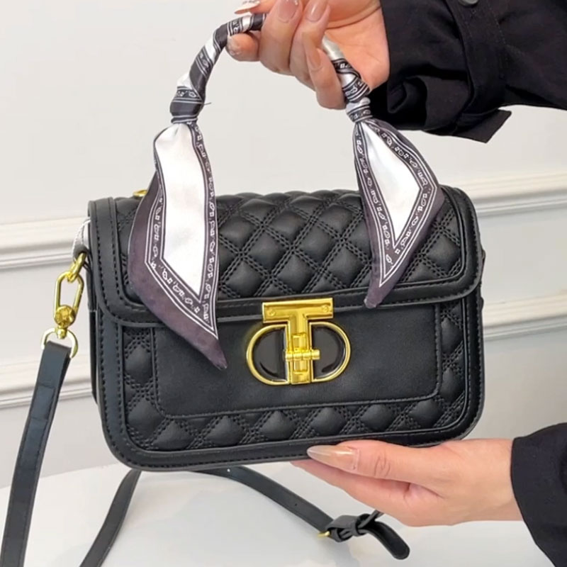 2025 New Fashion Buckle Women's Bag Popular Small Square Bag Handbag Satchel