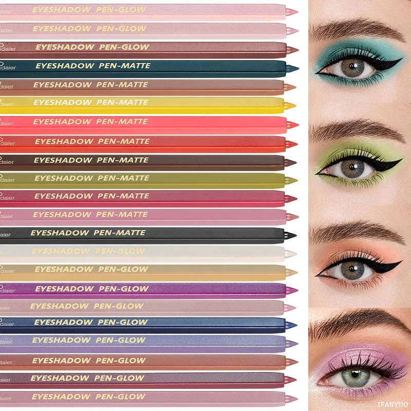 24Color Optional Eye Shadow Slim Tip Soft Eyeliner Gel Pencil High Gloss Shimmer Matte Highlighter Makeup Pen With sharpener 250717